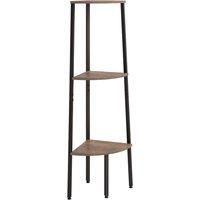 vidaXL 3-Tier Corner Shelf Dark Brown and Black 45.5x31.5x120 cm