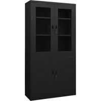 vidaXL Office Cabinet Black 90x40x180 cm Steel