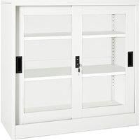 vidaXL Sliding Door Cabinet White 90x40x90 cm Steel