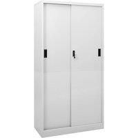 Vidaxl Office Cabinet With Sliding Door Light Grey 90X40X180 Cm Steel