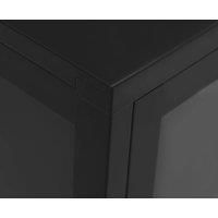 vidaXL Steel and Glass Sideboard - Compact Storage Cabinet, Adjustable Shelf and Feet - Black, 70x35x70 cm for Living Room, Bedroom, and Office