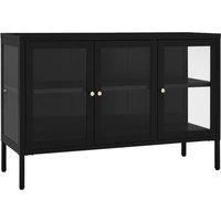 vidaXL Sideboard Black 105x35x70 cm Steel and Glass