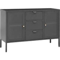 vidaXL Sideboard Anthracite 105x35x70 cm Steel and Tempered Glass