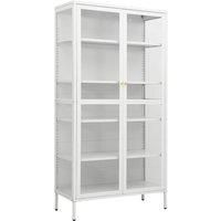 Display Cabinet Steel and Tempered Glass Storage Cabinet Multi Colours vidaXL