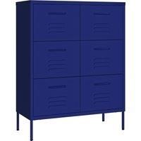 vidaXL Drawer Cabinet Navy Blue 80x35x101.5 cm Steel