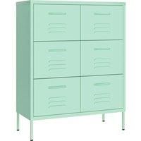 vidaXL Steel Drawer Cabinet - Mint Green Organizer with Six High-Capacity Fully Extendable Drawers - Suitable for Living Room or Office/'.