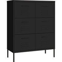 vidaXL Drawer Cabinet Black 80x35x101.5 cm Steel