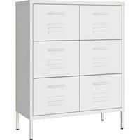 Drawer Cabinet White 80x35x101.5 cm Steel
