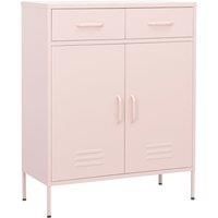 vidaXL Storage Cabinet Pink 80x35x101.5 cm Steel