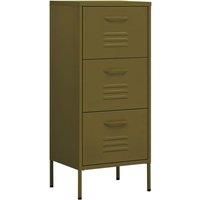 vidaXL Storage Cabinet Olive Green 42.5x35x101.5 cm Steel