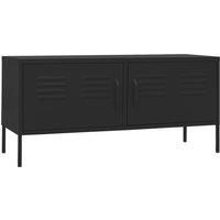 vidaXL TV Cabinet Black 105x35x50 cm Steel