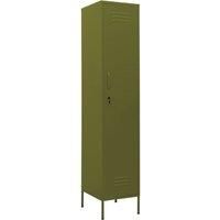 vidaXL Steel Locker Cabinet in Olive Green- Adjustable Shelves with Locks- Modern Design for Office Storage£