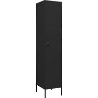 vidaXL Black Steel Locker Cabinet with 4 Shelves - Adjustable, Secure Storage for Office, Room - 35x46x180 cm