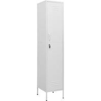 vidaXL Modern Steel Locker Cabinet, Adjustable Shelves, White – A Versatile, Secure, and Adjustable Storage Solution for Office or Home use – Requires Assembly