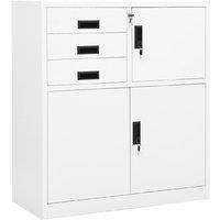 Vidaxl Office Cabinet White 90X40X102 Cm Steel, White