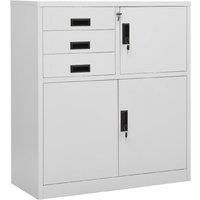 vidaXL Office Cabinet Light Grey 90x40x102 cm Steel