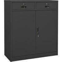 vidaXL Office Cabinet with 2 Adjustable Shelves - Steel Anthracite File Storage Unit | Industrial Style, 90x40x102 cm – 30 kg Shelf Load Capacity & 25 kg Drawer Load Capacity