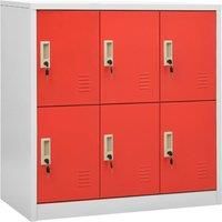 vidaXL Locker Cabinet Light Grey and Red 90x45x92.5 cm Steel