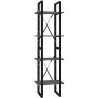 vidaXL 4-Tier Book Cabinet Grey 40x30x140 cm Engineered Wood