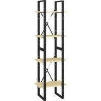 4-Tier Book Cabinet Grey 40x30x140 cm Engineered Wood vidaXL