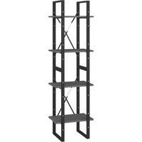 vidaXL 4-Tier Book Cabinet Grey 40x30x140 cm Solid Pine Wood