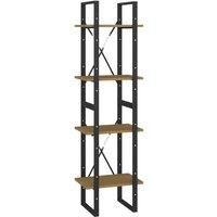 Vidaxl 4-tier Book Cabinet Brown 40X30X140 Cm Solid Pine Wood