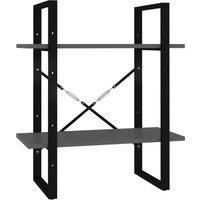 vidaXL 2-Tier Book Cabinet Grey 60x30x70 cm Engineered Wood