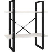 vidaXL 2-Tier Book Cabinet White 60x30x70 cm Solid Pine Wood