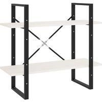 vidaXL 2-Tier Book Cabinet White 80x30x70 cm Solid Pine Wood