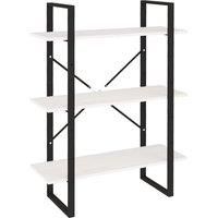 vidaXL 3-Tier Book Cabinet White 80x30x105 cm Solid Pine Wood