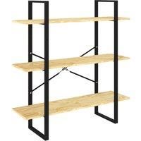 vidaXL 3-Tier Book Cabinet 100x30x105 cm Solid Pine Wood