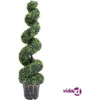 vidaXL Artificial Boxwood Spiral Plant with Pot Green 117 cm