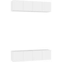 vidaXL TV Cabinets 4 pcs White 60x30x30 cm Engineered Wood