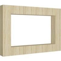 vidaXL 8 Piece TV Cabinet Set Sonoma Oak Engineered Wood