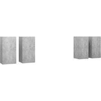 vidaXL Concrete Grey TV Cabinets - Set of 4 - Wall-Mounted Storage Units with Shelves - Durable Engineered Wood Construction - For Living Room