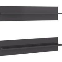 vidaXL Wall Mounted Shelves 2 pieces in High Gloss Grey 80x11.5x18 cm - Engineered Wood, Ideal for Living Room, Bedroom, Books, DVD Display - Scandinavian Style
