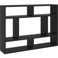 vidaXL Wall Shelf Black 75x16x55 cm Engineered Wood