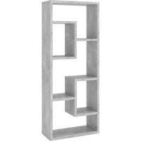 vidaXL Wall-Mounted Shelf, Floating Display Storage Unit, Engineered Wood, Concrete Grey - Indoor Decoration for Office, Living Room, Bedroom, 36x16x90 cm