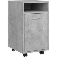 vidaXL Side Cabinet with Wheels Concrete Grey 33x38x60 cm Engineered Wood