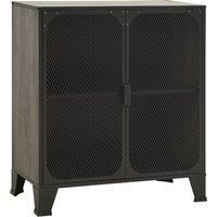 vidaXL Grey Metal and MDF Storage Cabinet with Mesh Doors – Industrial Style Organiser for Home & Office - 72x36x82cm