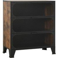 vidaXL Storage Cabinet Rustic Brown 72x36x82 cm Metal and MDF