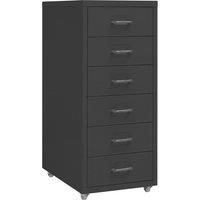 vidaXL Mobile File Cabinet Home Office Furniture Modern Design Document Storage Filing File Drawer Cabinet Organiser Wheels Anthracite Metal