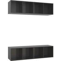 2x Wall-mounted TV Cabinets TV Stand Lowboard Chipboard Multi Colours vidaXL