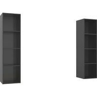 vidaXL Wall-mounted TV Cabinets - Modern Design - High Gloss Grey Engineered Wood - Ample Storage Room - Easy to Clean - Durable Construction - For Living Room