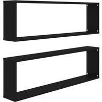 Bussandri Exclusive Cube Shelves 100 x 15 x 30 cm Black