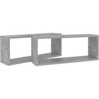 vidaXL Wall Shelves 2 s Grey Cement 60x15x23cm Synthetic Wood