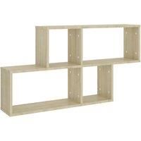 vidaXL Wall Shelf Home Living Room Furniture Shelving Ledges Wall-Mounted Cube Hanging Floating Shelf Wall Storage Shelf Chipboard Sonoma Oak