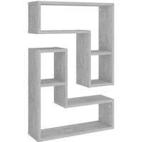 vidaXL Wall Shelf Set, 2 pcs of Engineered Wood Wall-mounted Cubes - 50x15x50 cm Concrete Grey Shelves for Living Room, Bedroom