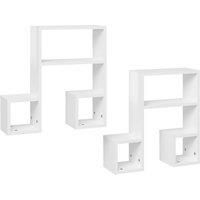 Wall Shelf 2 pcs High Gloss White 50x15x50 cm Engineered Wood
