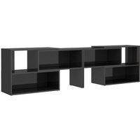 vidaXL TV Cabinet in High Gloss Grey - Extendable, Modern Design, Made from Sturdy Engineered Wood, Ideal for Living Room’
